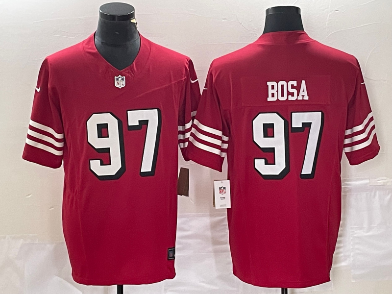 Men's San Francisco 49ers Nick Bosa Red Vapor Elite Jersey football jersey product view 1