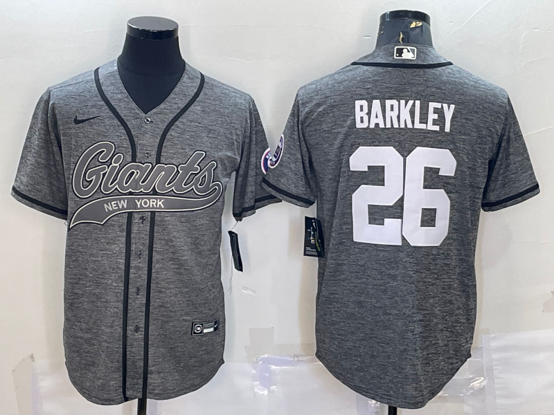 Men's New York Giants Saquon Barkley Gray Game Jersey Joint Edition football jersey product view 1