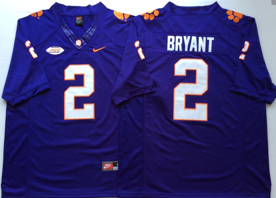 Men's Clemson Tigers Kelly Bryant Purple Game Jersey basketball jersey product view 1