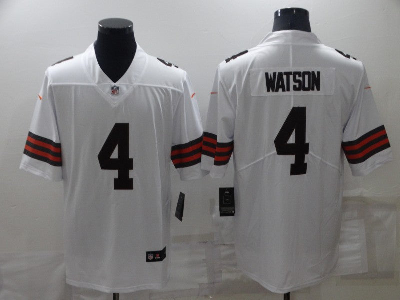 Men's Cleveland Browns Deshaun Watson #4 White Game Jersey1 football jersey product view 1