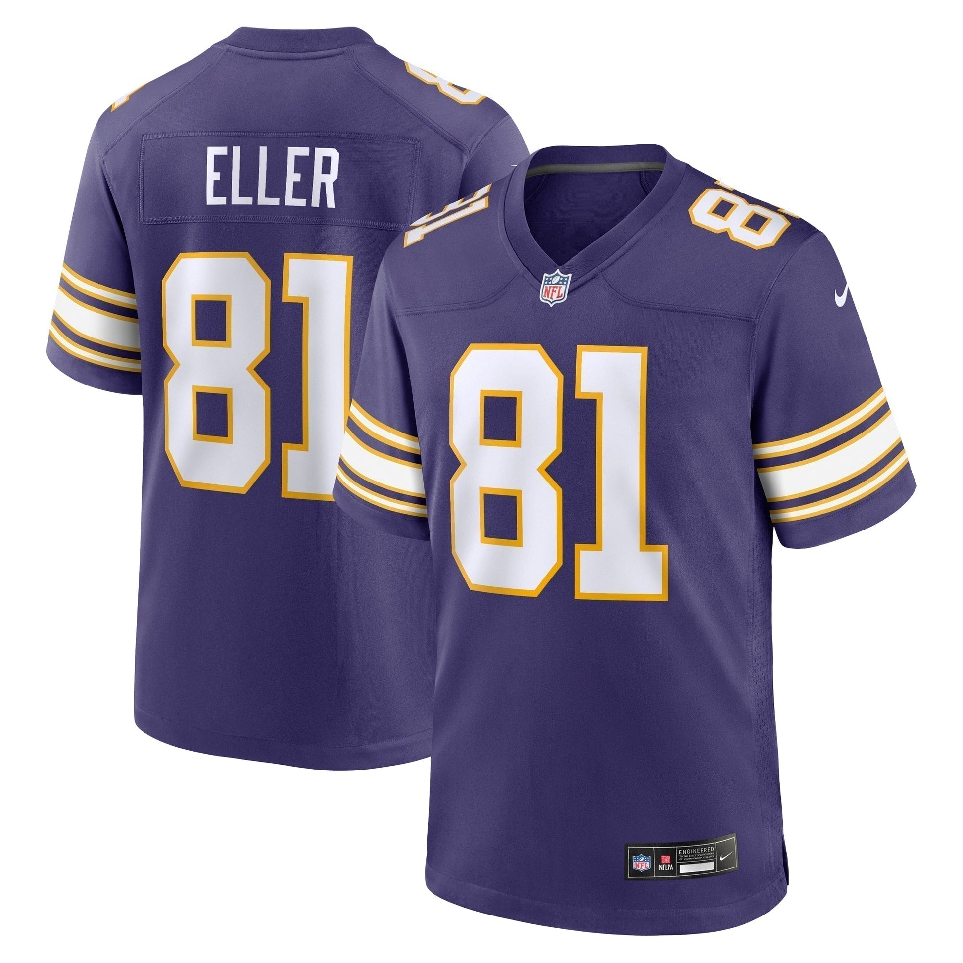 Carl Eller Minnesota Vikings Classic Retired Jersey - Purple football jersey product view 1