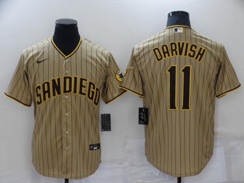 Men's San Diego Padres Yu Darvish Tan Replica Player Jersey baseball jersey product view 1