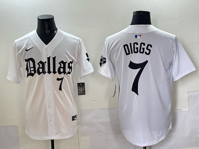 Men's Dallas Cowboys Trevon Diggs #7 White Team Game Player Jersey football jersey product view 1