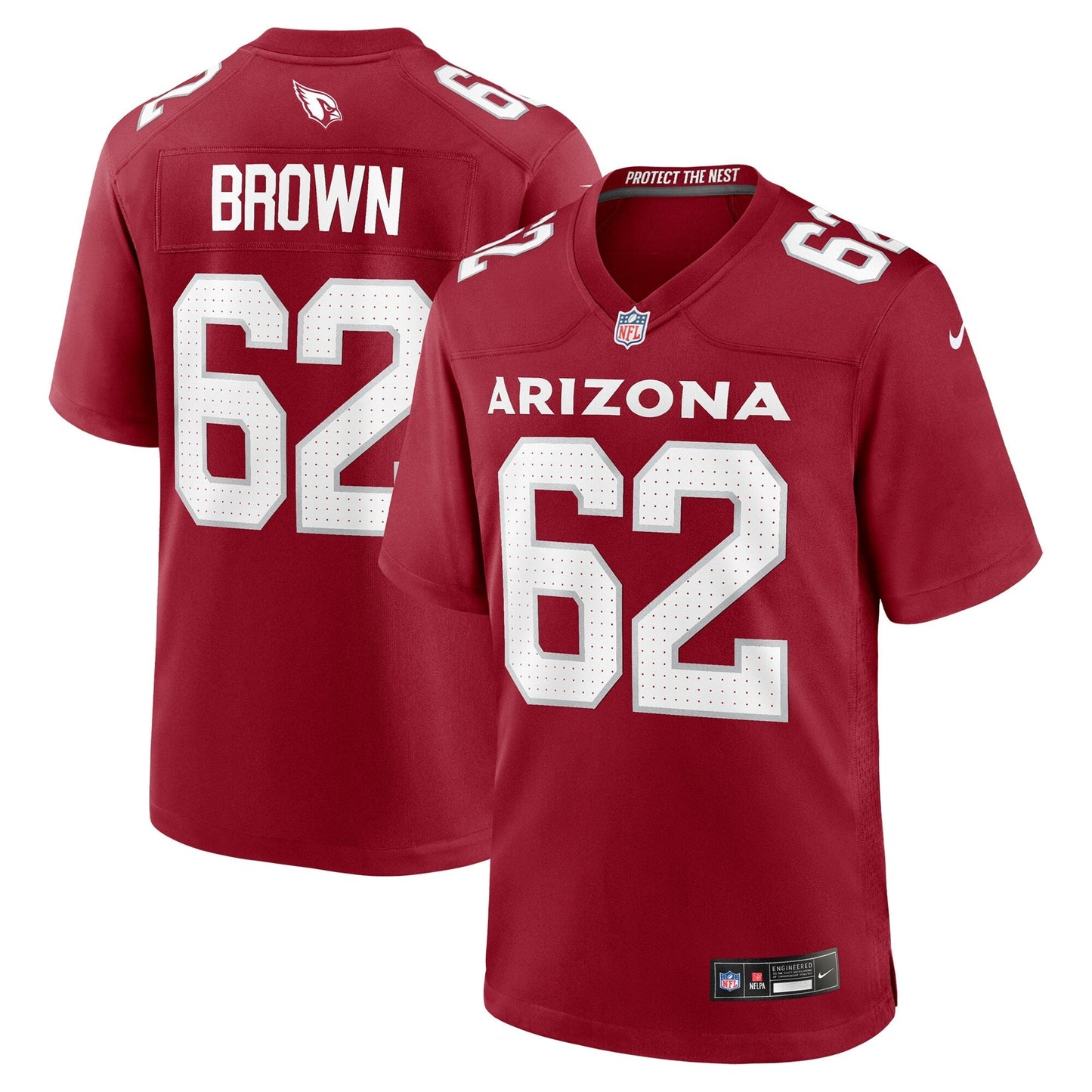 Evan Brown Arizona Cardinals Team Game Jersey - Cardinal football jersey product view 1