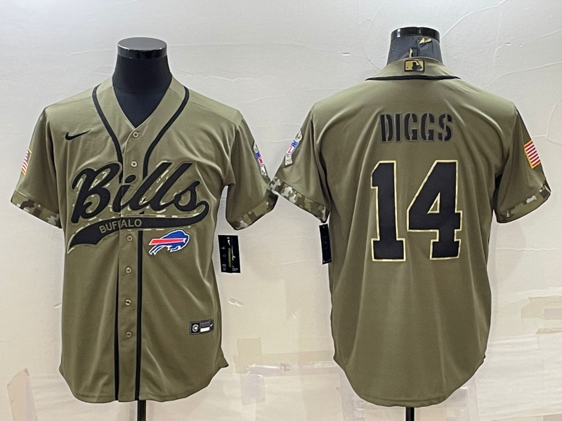 Men's Buffalo Bills Stefon Diggs Olive 2022 Salute To Service Limited Jersey Joint Edition football jersey product view 1