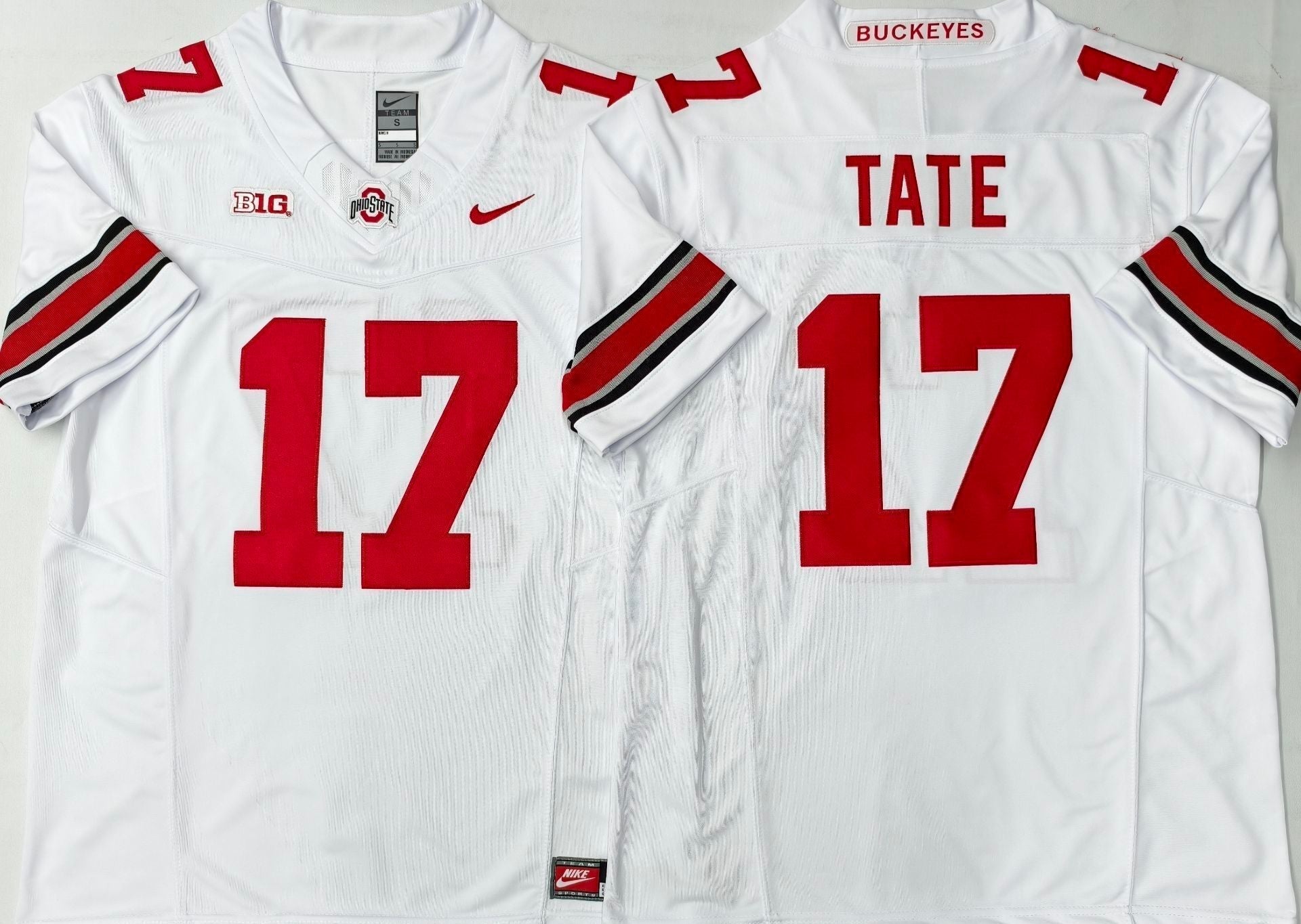 Men's Ohio State Buckeyes Carnell Tate White Player Game Jersey sports jersey product view 1