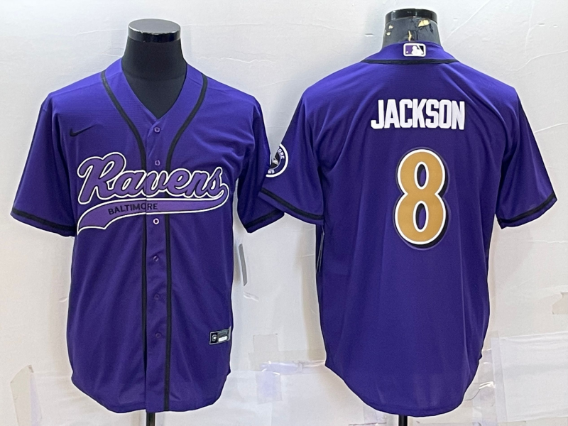 Men's Baltimore Ravens Lamar Jackson Purple Player Jersey Joint Edition football jersey product view 1