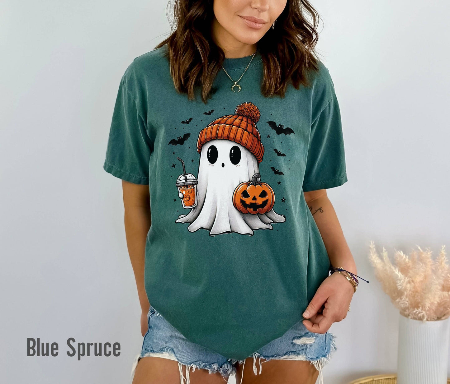Cute Halloween Ghost Comfort Colors Shirt - Spooky Gift Tee Unisex T-shirt, Sweatshirt, Hoodie, Long Sleeve Tee - T-Shirt, Sweatshirt, Hoodie