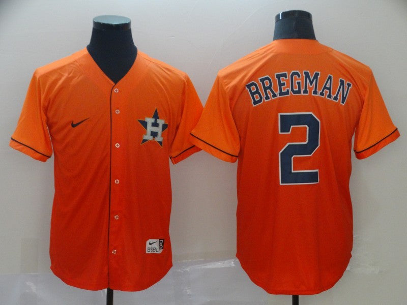 Men's Houston Astros Alex Bregman #2 Orange Authentic Game Jersey1 baseball jersey product view 1