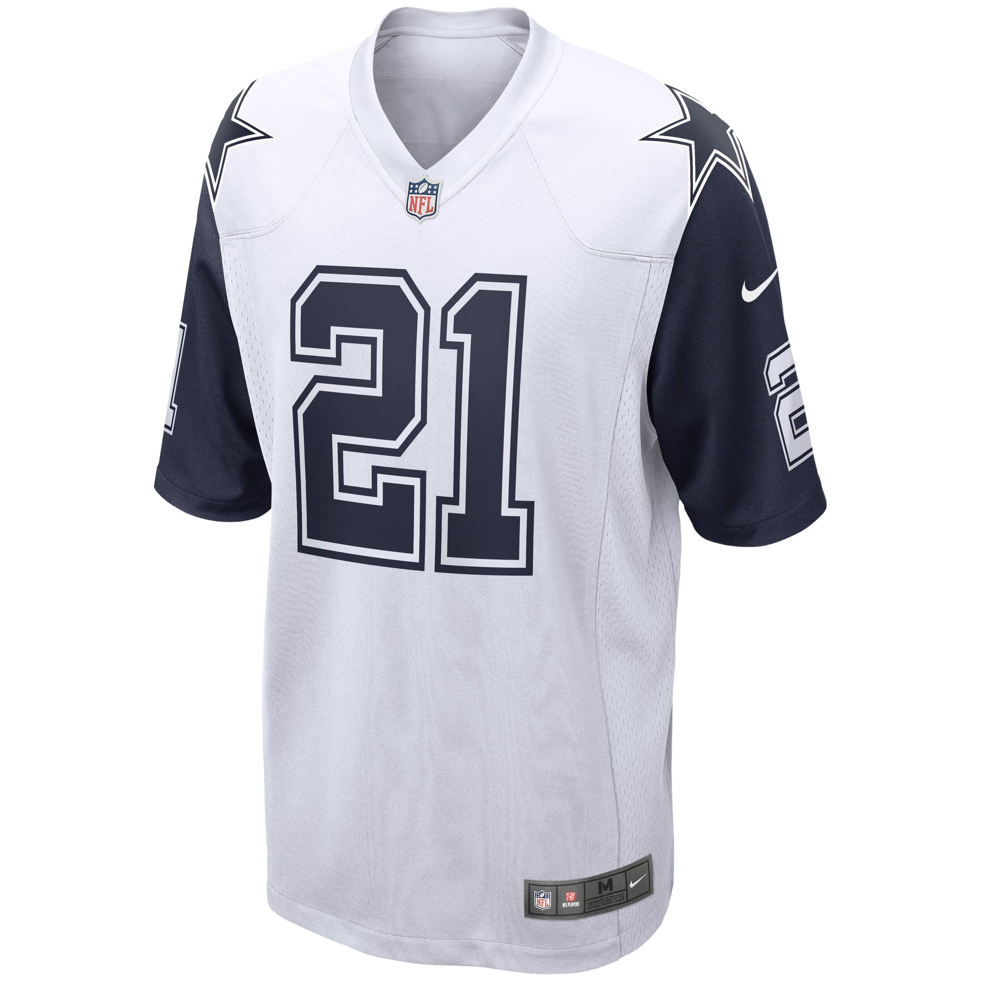 Ezekiel Elliott Dallas Cowboys Alternate Game Jersey - White football jersey product view 2