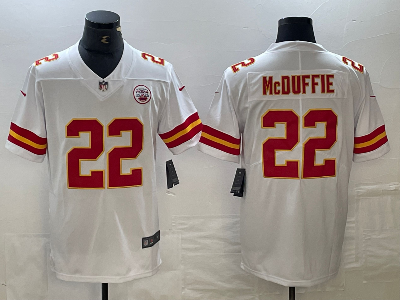 Men's Kansas City Chiefs Trent McDuffie White Game Player Jersey football jersey product view 1