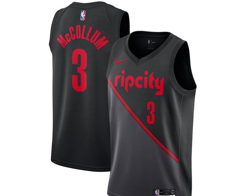 C.J McCollum Portland Trailblazers City Edition Jersey basketball jersey product view 1