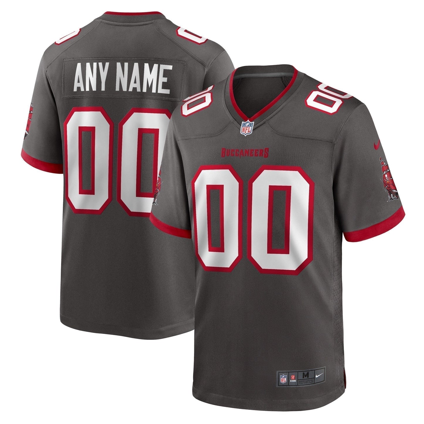 Tampa Bay Buccaneers Alternate Custom Game Jersey - Pewter football jersey product view 1