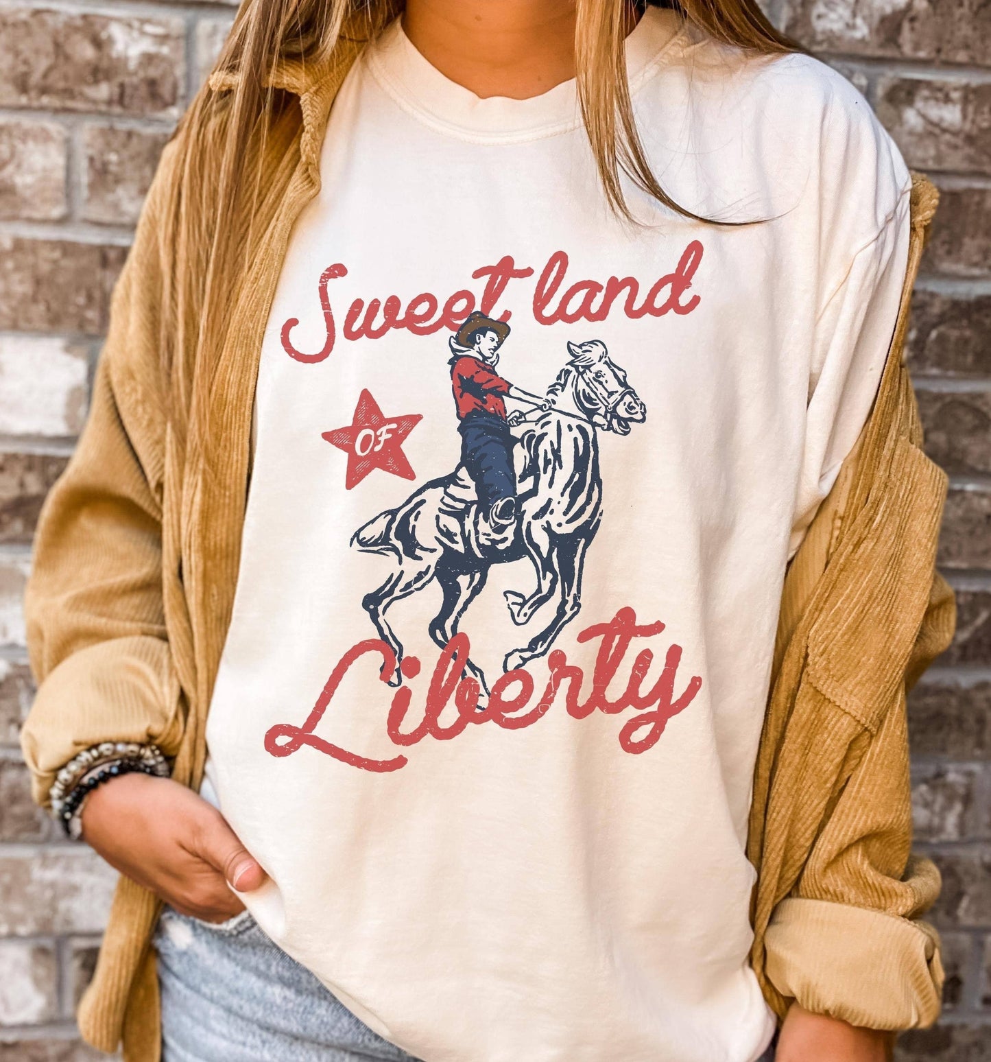 Vintage Americana Cowboy 4Th of July Tee Unisex T-shirt, Sweatshirt, Hoodie, Long Sleeve Tee - T-Shirt, Sweatshirt, Hoodie