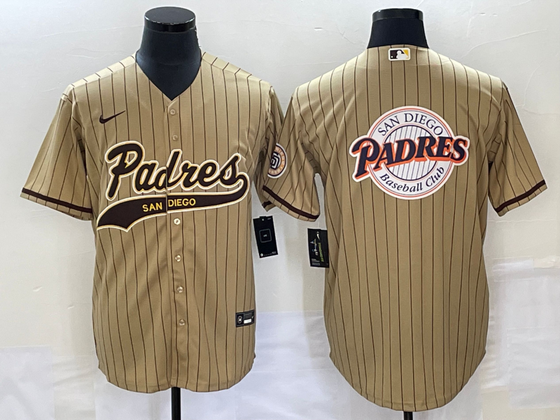 Men's San Diego Padres Tan Replica Player Jersey1 Joint Edition baseball jersey product view 1