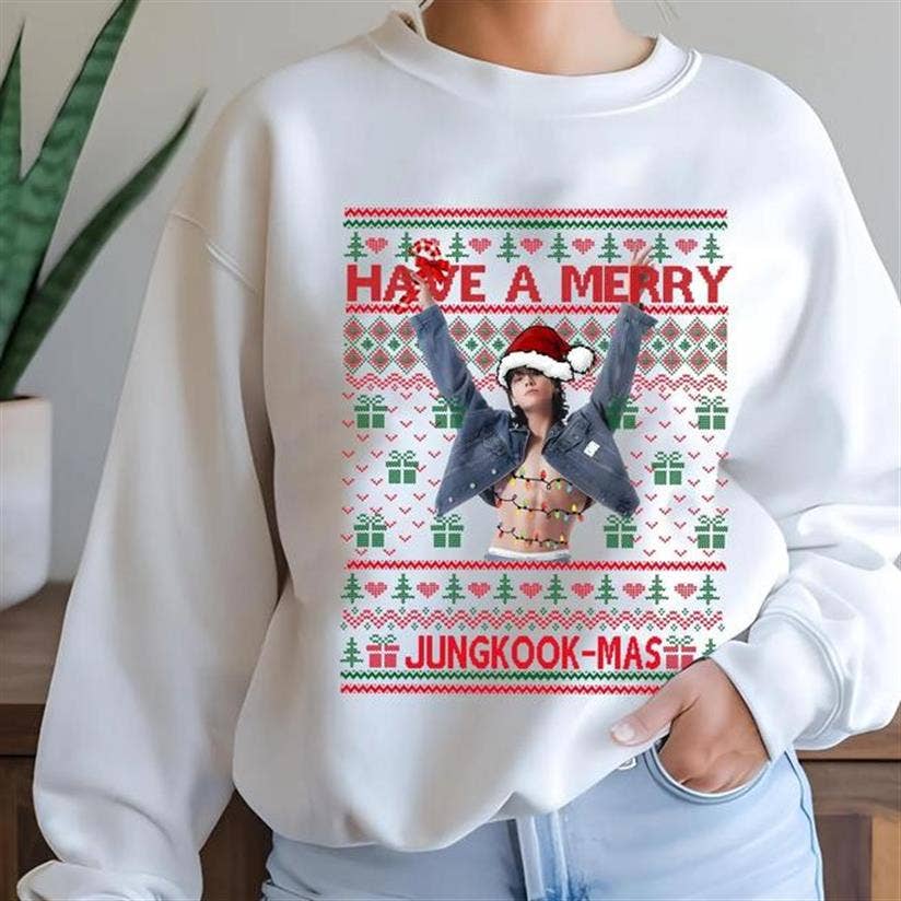 Have A Merry Jungkook-Mas Kpop Sweatshirt Bts Merch Unisex T-shirt, Sweatshirt, Hoodie, Long Sleeve Tee - T-Shirt, Sweatshirt, Hoodie