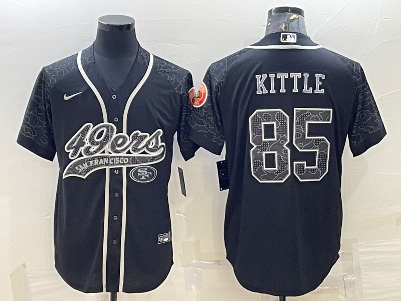 Men's San Francisco 49ers George Kittle Black Retired Player RFLCTV Limited Jersey Joint Edition football jersey product view 1