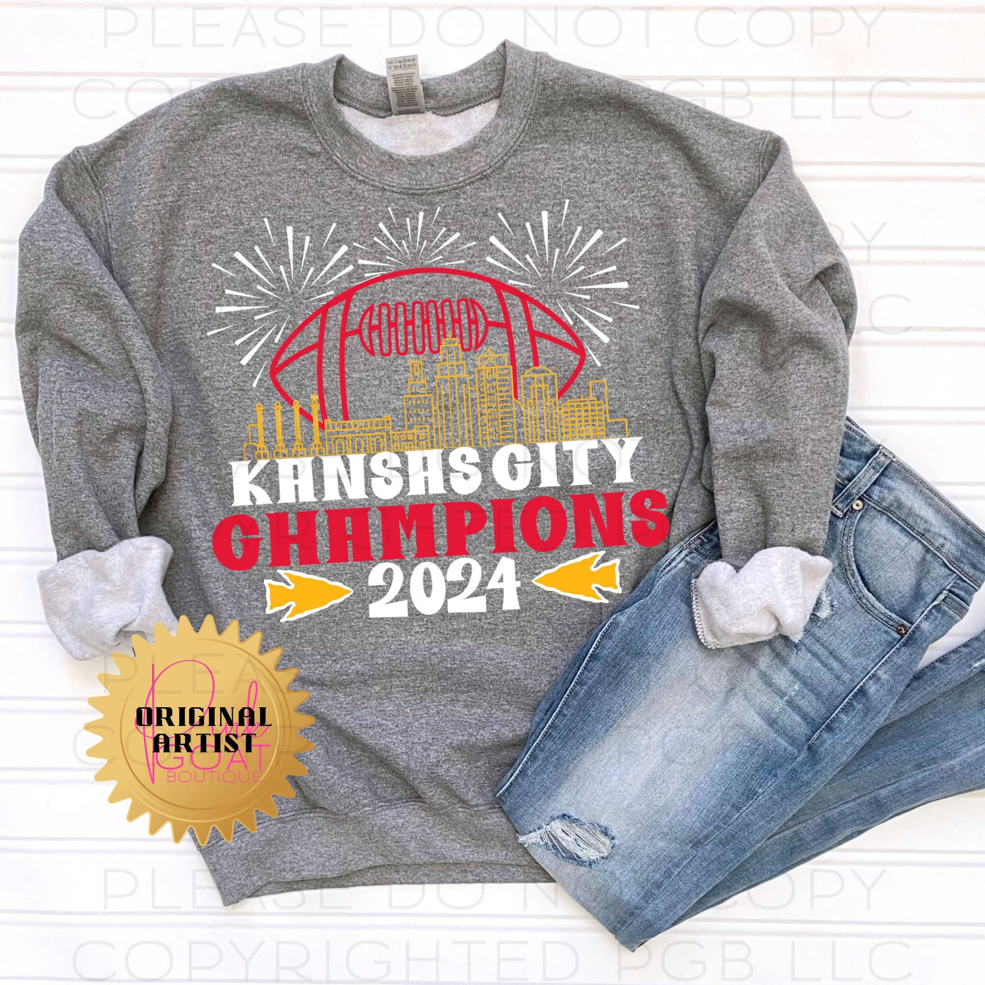 Kansas City Champions 2024 Fireworks and Skyline Sweatshirt Unisex T-shirt, Sweatshirt, Hoodie, Long Sleeve Tee - T-Shirt, Sweatshirt, Hoodie