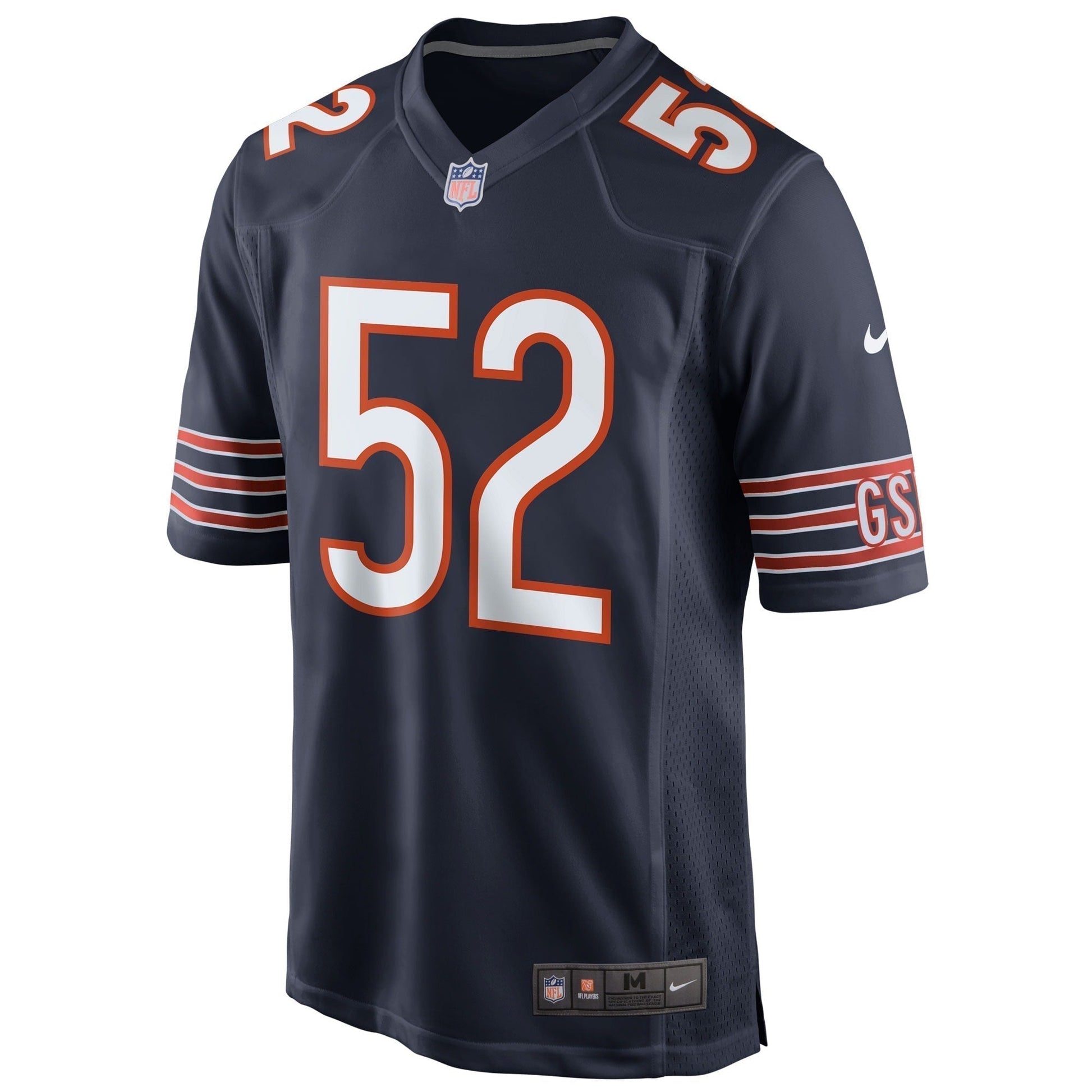 Khalil Mack Chicago Bears Game Jersey - Navy football jersey product view 2