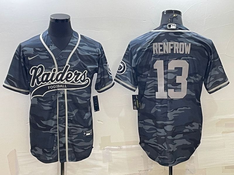 Men's Las Vegas Raiders Hunter Renfrow Grey Camouflage Game Jersey Joint Edition football jersey product view 1