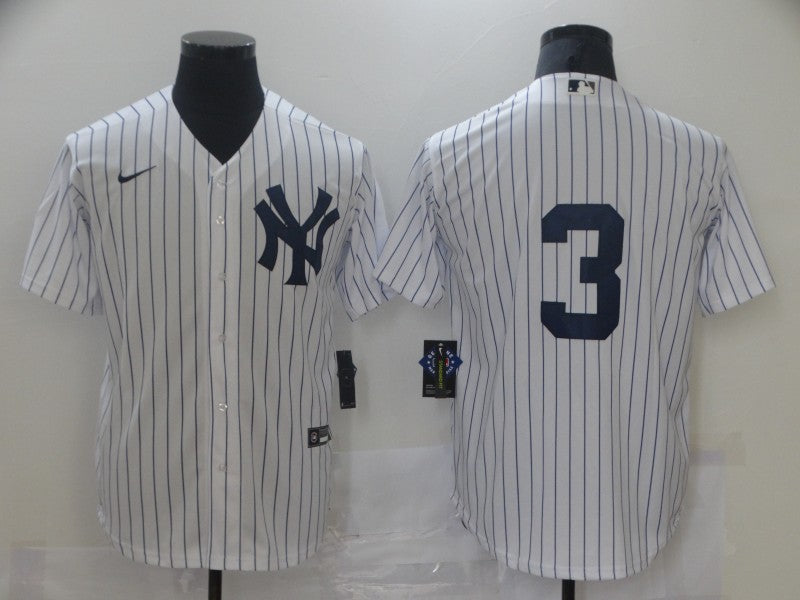 Men's New York Yankees Babe Ruth White Home Replica Player Name Jersey baseball jersey product view 1