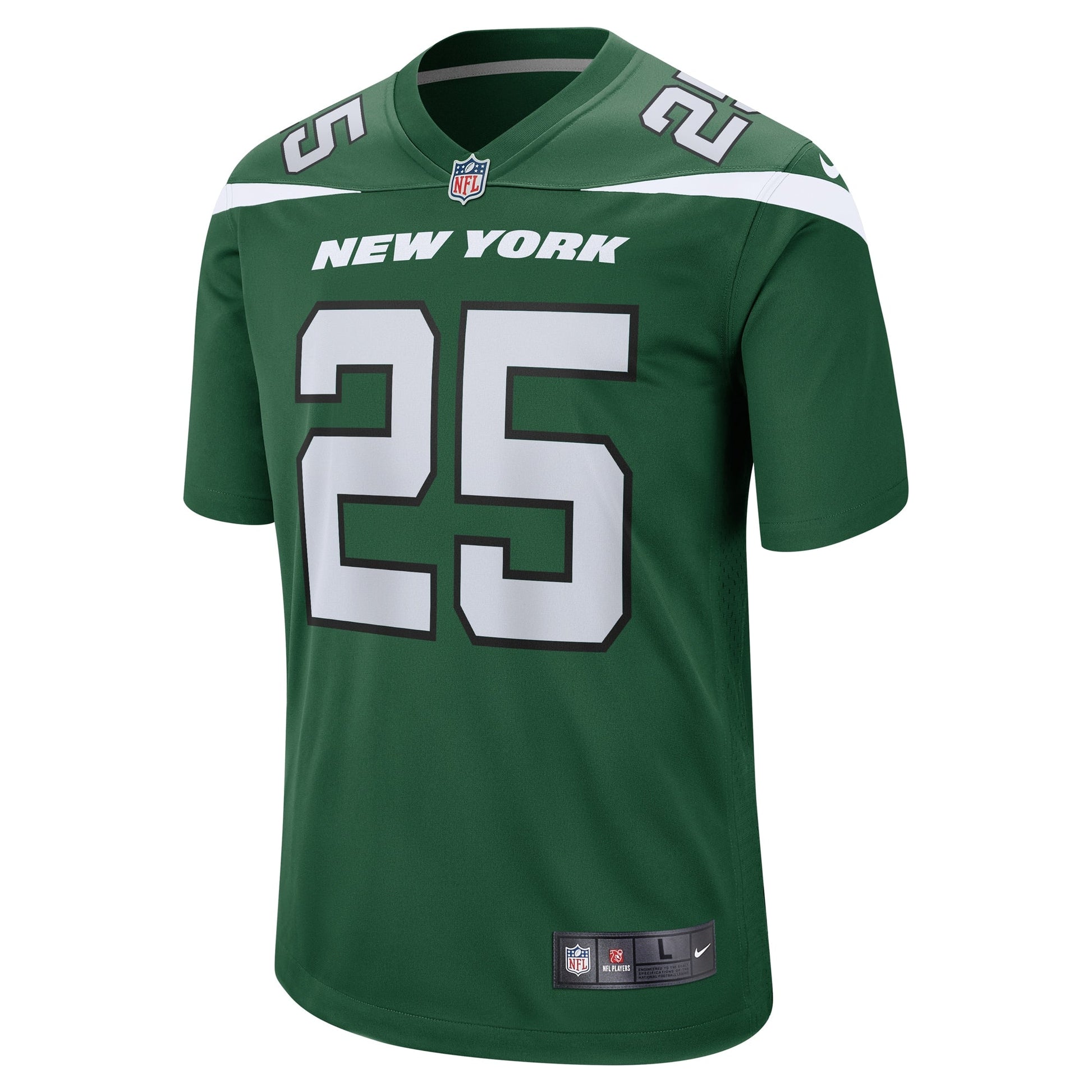 Israel Abanikanda New York Jets Game Jersey - Gotham Green football jersey product view 2