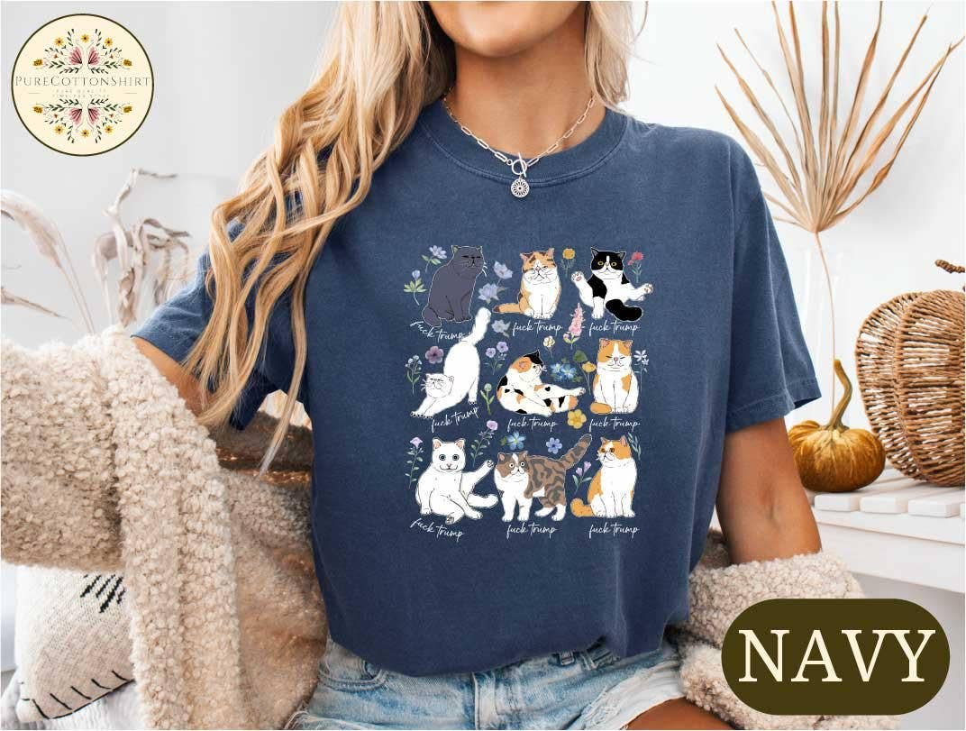 Subtle Fck Trump Cat Tee, Anti Trump Feminist Shirt Unisex T-shirt, Sweatshirt, Hoodie, Long Sleeve Tee - T-Shirt, Sweatshirt, Hoodie