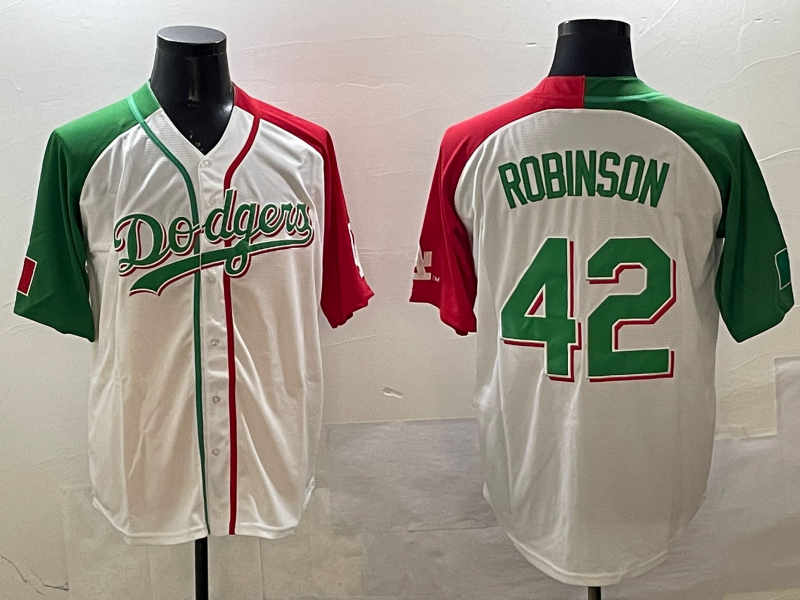 Men's Los Angeles Dodgers Jackie Robinson White Player Jersey baseball jersey product view 1