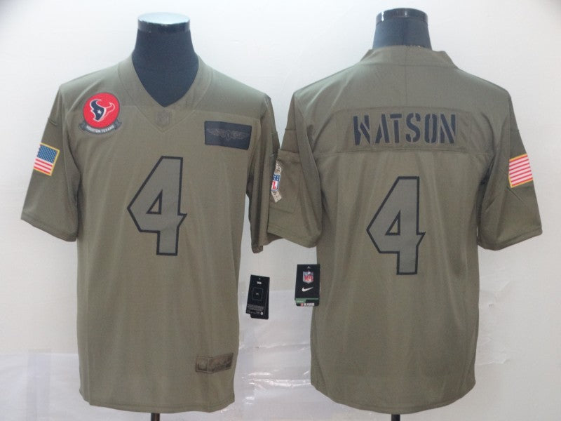 Men's Houston Texans Deshaun Watson #4 Brown Game Jersey1 football jersey product view 1