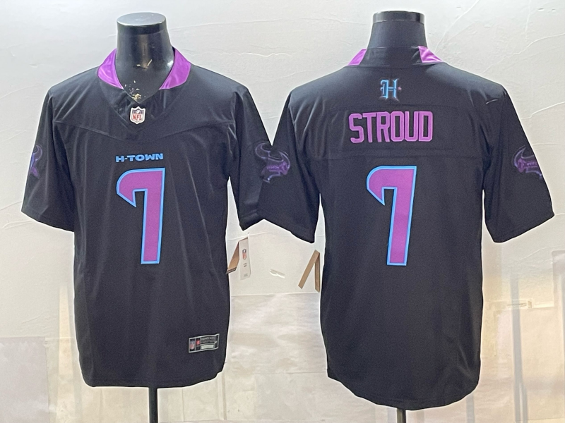 Men's Houston Texans C.J. Stroud #7 Black Player Game Jersey football jersey product view 1
