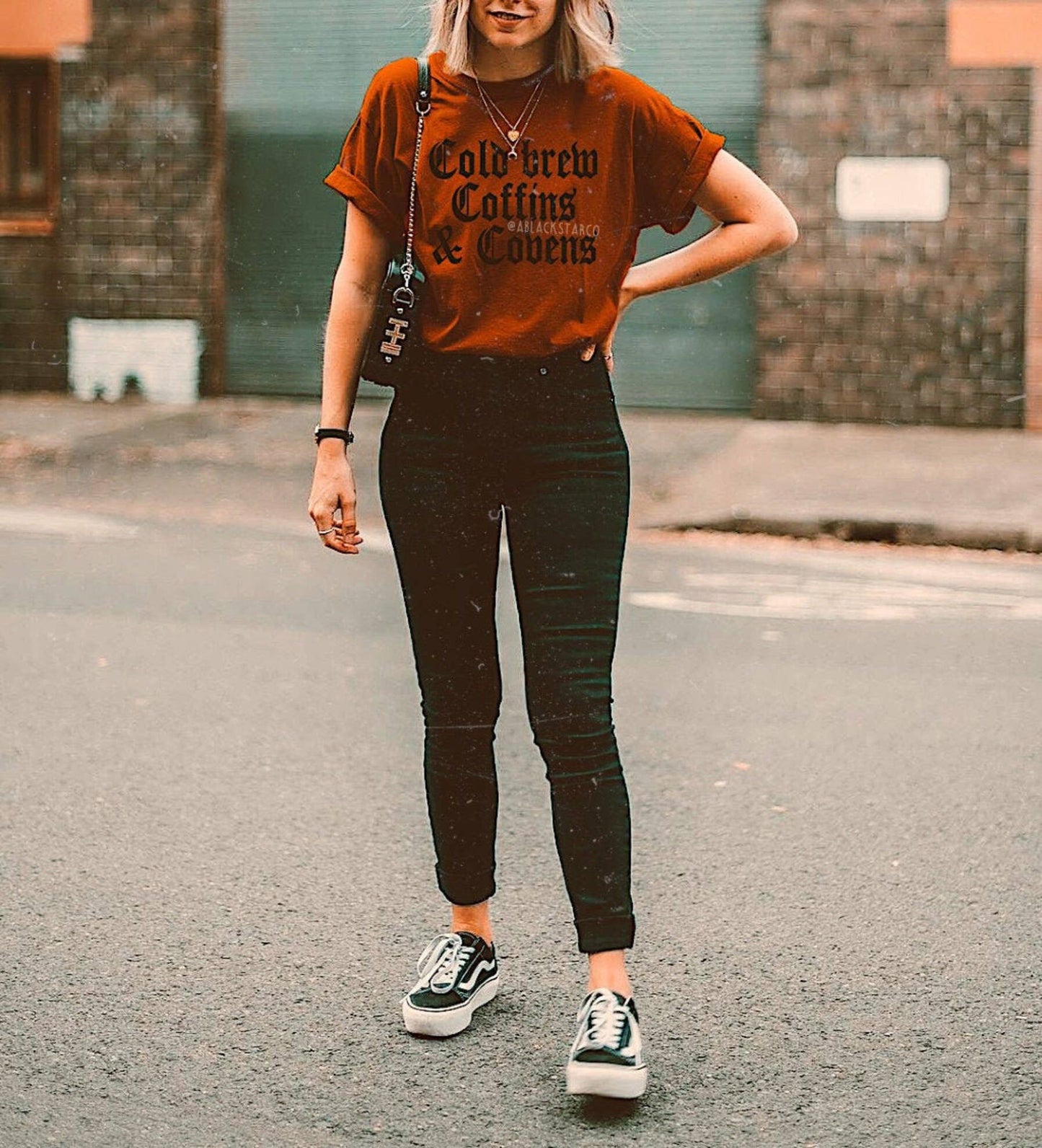 Cold Brew Coffins & Covens Halloween Shirt - Spooky Fall Unisex T-shirt, Sweatshirt, Hoodie, Long Sleeve Tee - T-Shirt, Sweatshirt, Hoodie