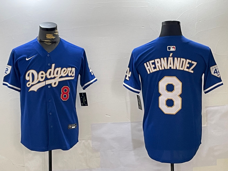 Men's Los Angeles Dodgers Enrique Hernandez Blue Game Jersey baseball jersey product view 1