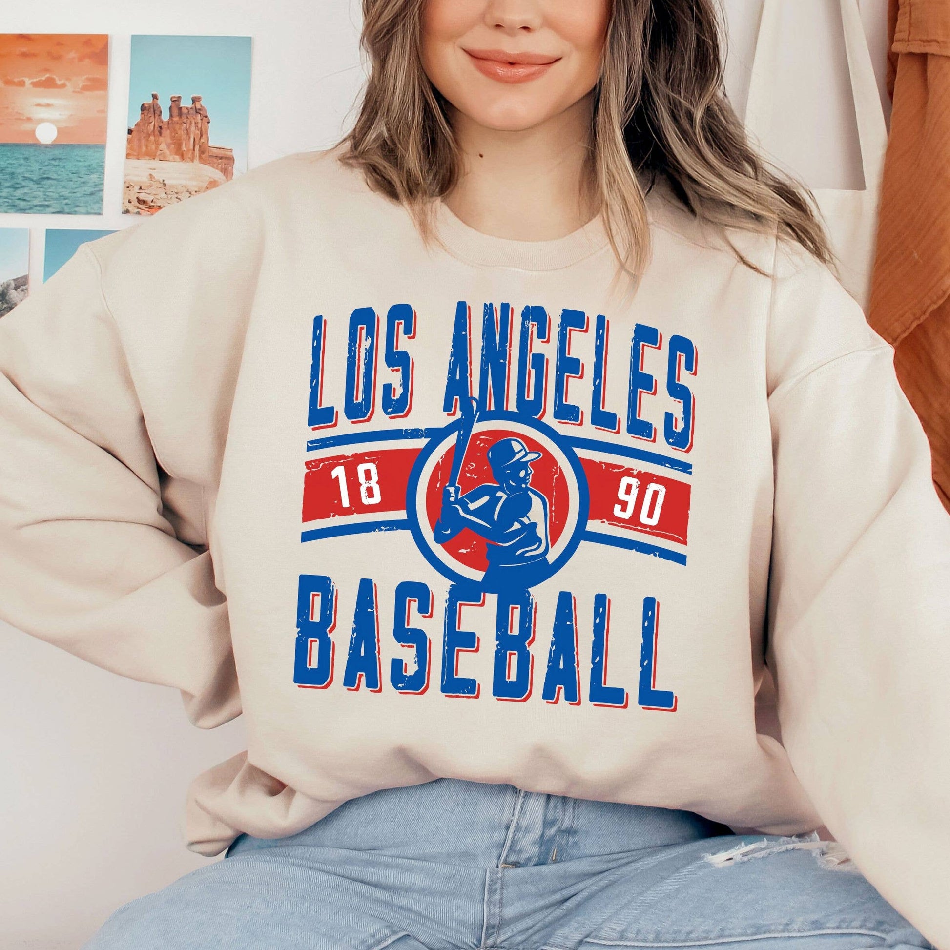 Retro Los Angeles Dodgers Baseball Game Day Sweatshirt Unisex T-shirt, Sweatshirt, Hoodie, Long Sleeve Tee - T-Shirt, Sweatshirt, Hoodie