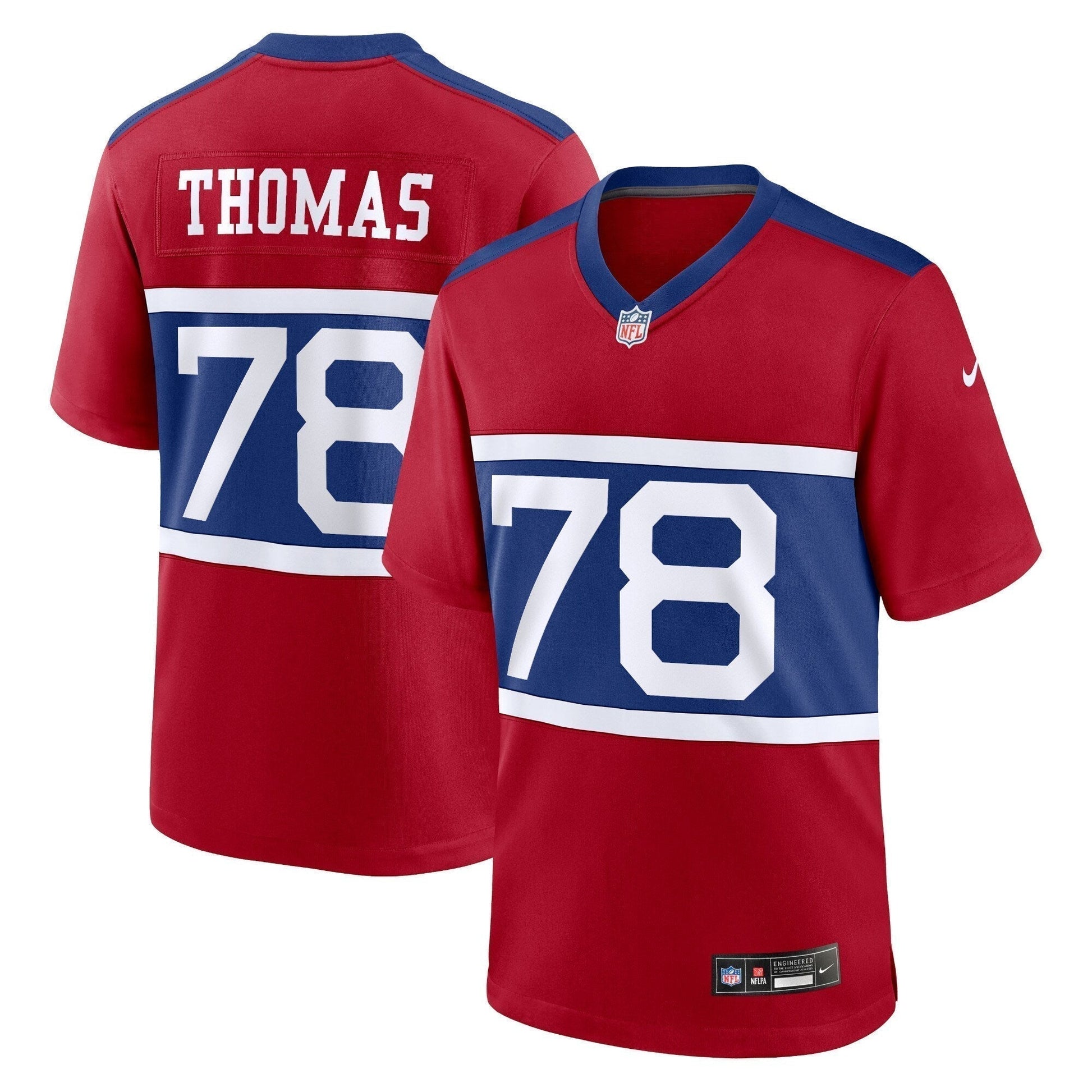 Andrew Thomas New York Giants Alternate Game Jersey - Century Red football jersey product view 1