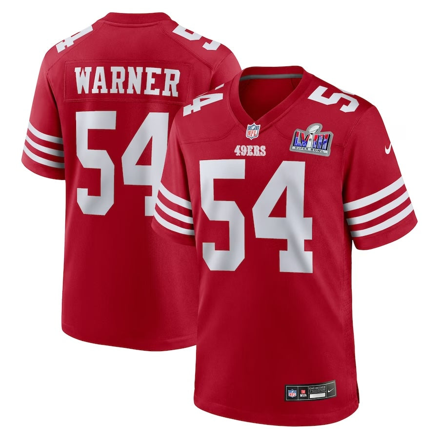 Fred Warner San Francisco 49ers Super Bowl 2024 Jersey football jersey product view 1