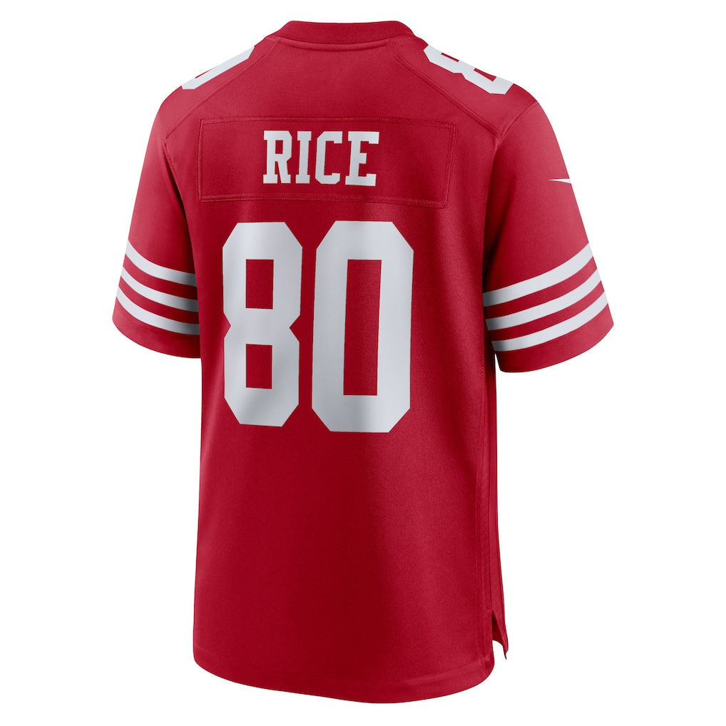 SF.49ers #80 Jerry Rice Scarlet Retired Game Player Jersey football jersey product view 1