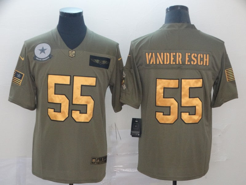 Men's Dallas Cowboys Leighton Vander Esch #55 Brown Game Player Jersey1 football jersey product view 1