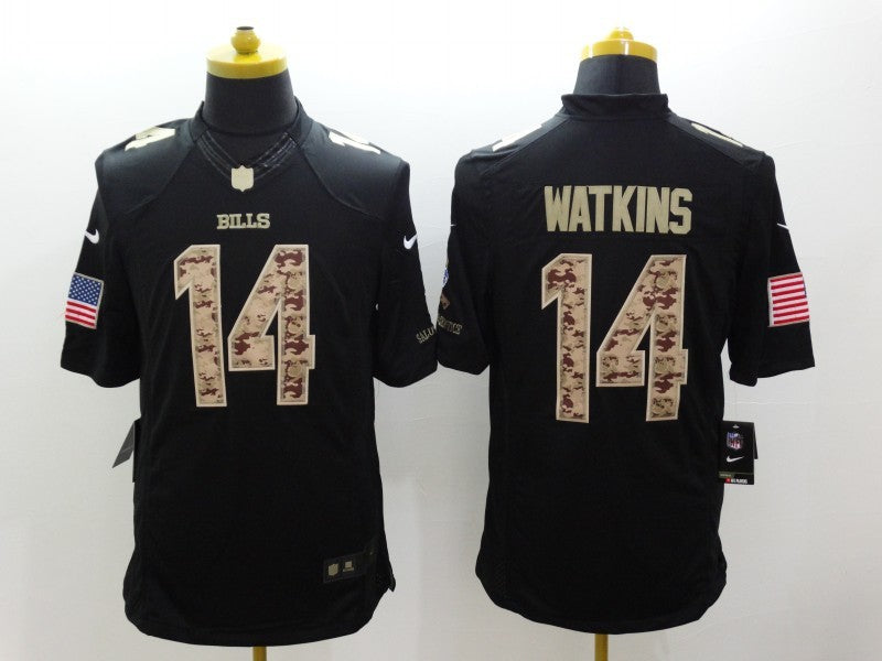 Men's Buffalo Bills Sammy Watkins #14 Black Game Player Jersey1 football jersey product view 1