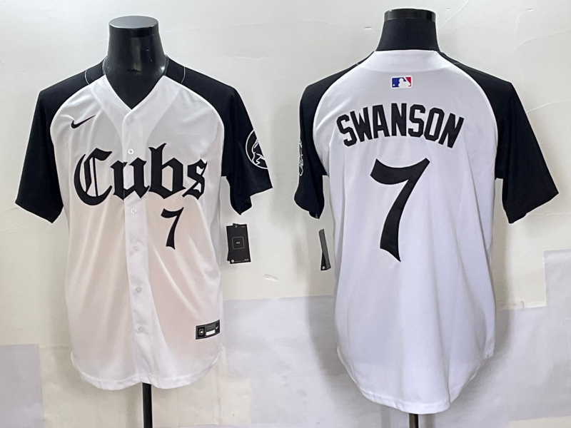 Men's Chicago Cubs Dansby Swanson #7 White Game Jersey baseball jersey product view 1