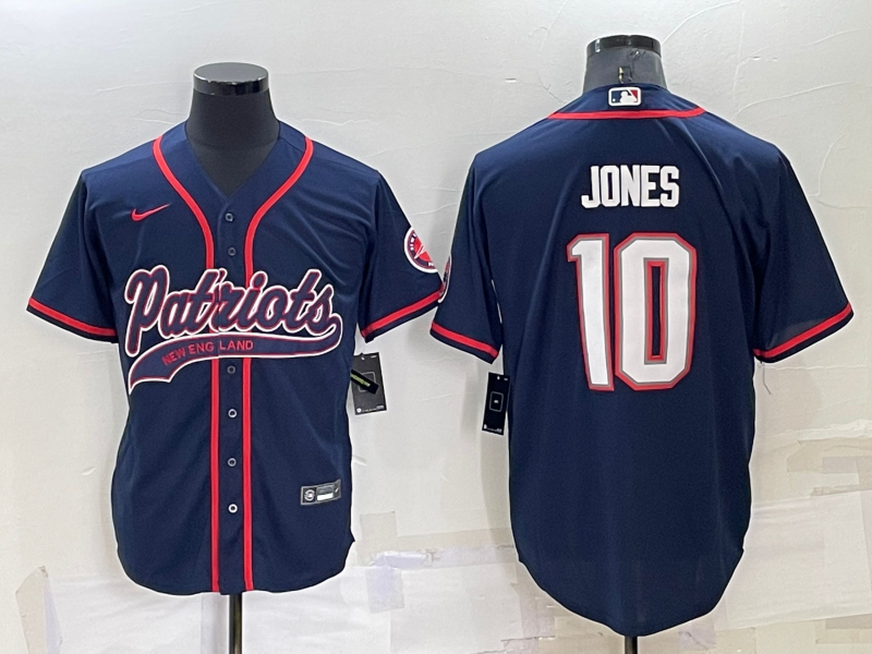 Men's New England Patriots Mac Jones Navy Game Jersey Joint Edition football jersey product view 1