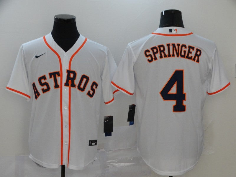 Men's Houston Astros George Springer White Replica Baseball Jersey baseball jersey product view 1