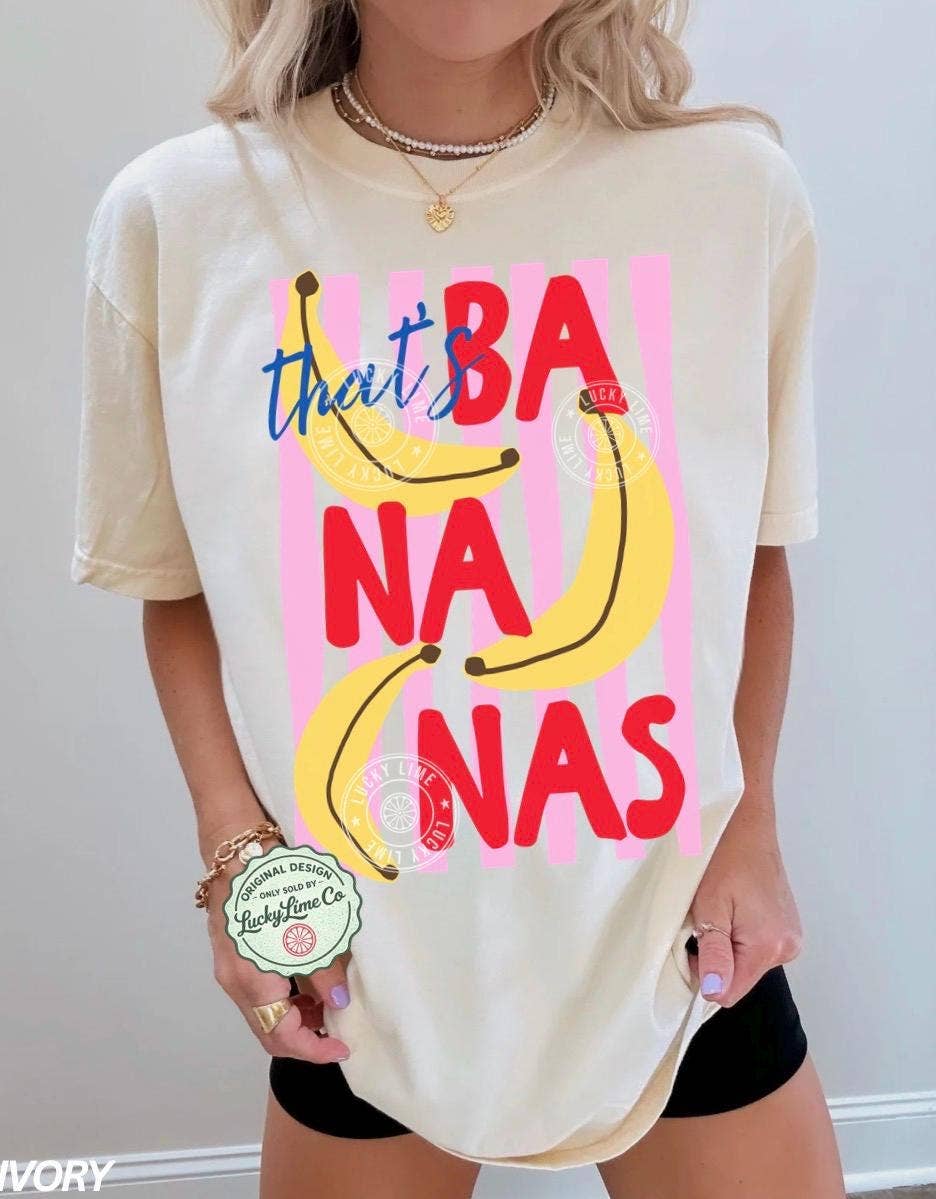 Bananas Graphic Tee, Summer Fruit Tshirt Unisex T-shirt, Sweatshirt, Hoodie, Long Sleeve Tee - T-Shirt, Sweatshirt, Hoodie