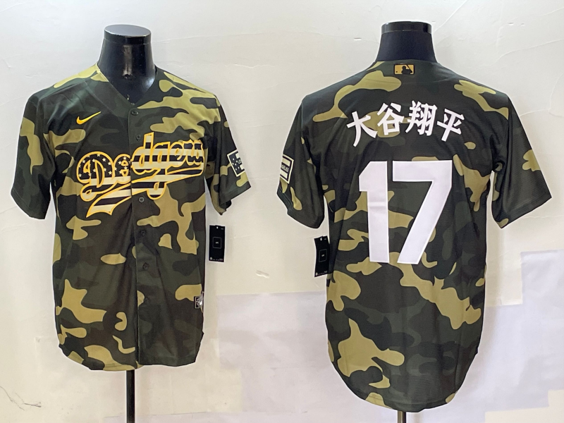 Men's Los Angeles Dodgers Shohei Ohtani Camouflage Player Jersey baseball jersey product view 1
