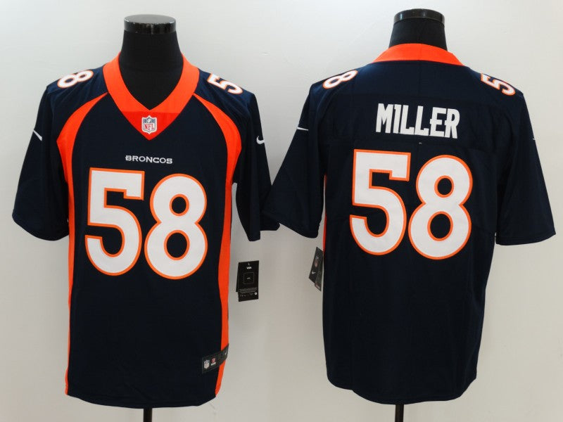 Men's Denver Broncos Von Miller Navy Game Jersey football jersey product view 1