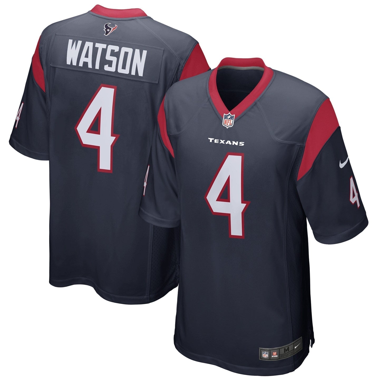 Deshaun Watson Houston Texans Game Jersey - Navy football jersey product view 1