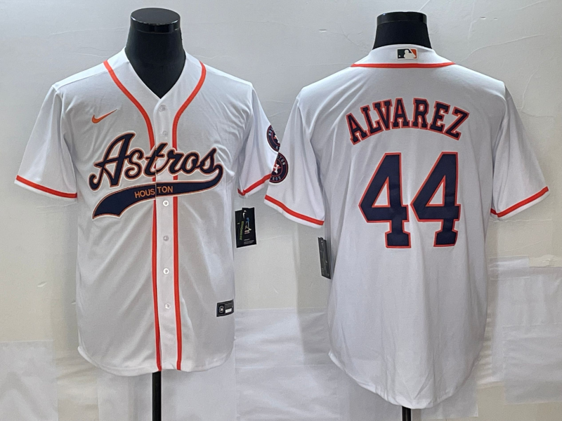 Men's Houston Astros Yordan Alvarez #44 White Replica Jersey1 Joint Edition baseball jersey product view 1