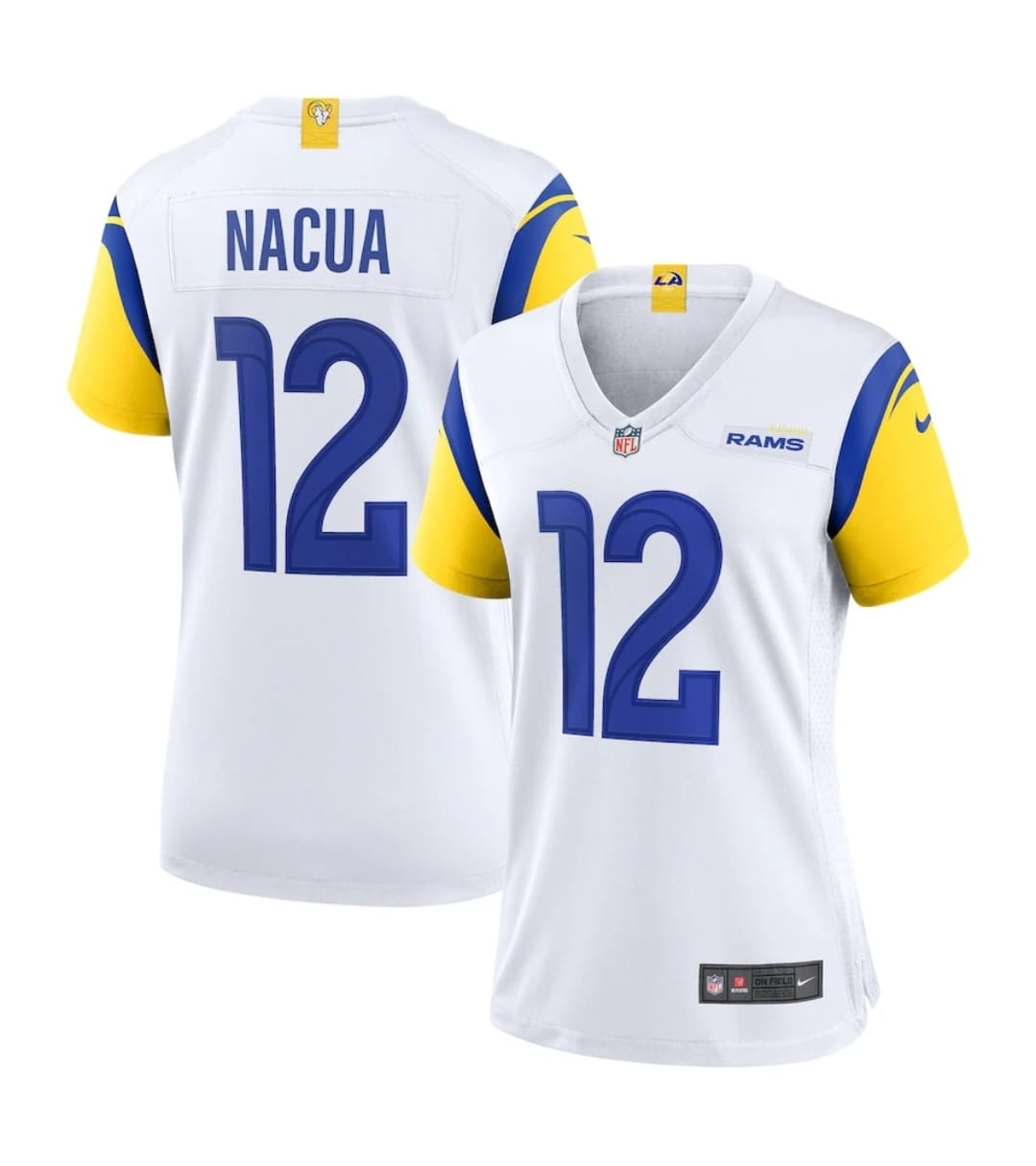 Women's Puka Nacua White Los Angeles Rams Game Player Jersey football jersey product view 1