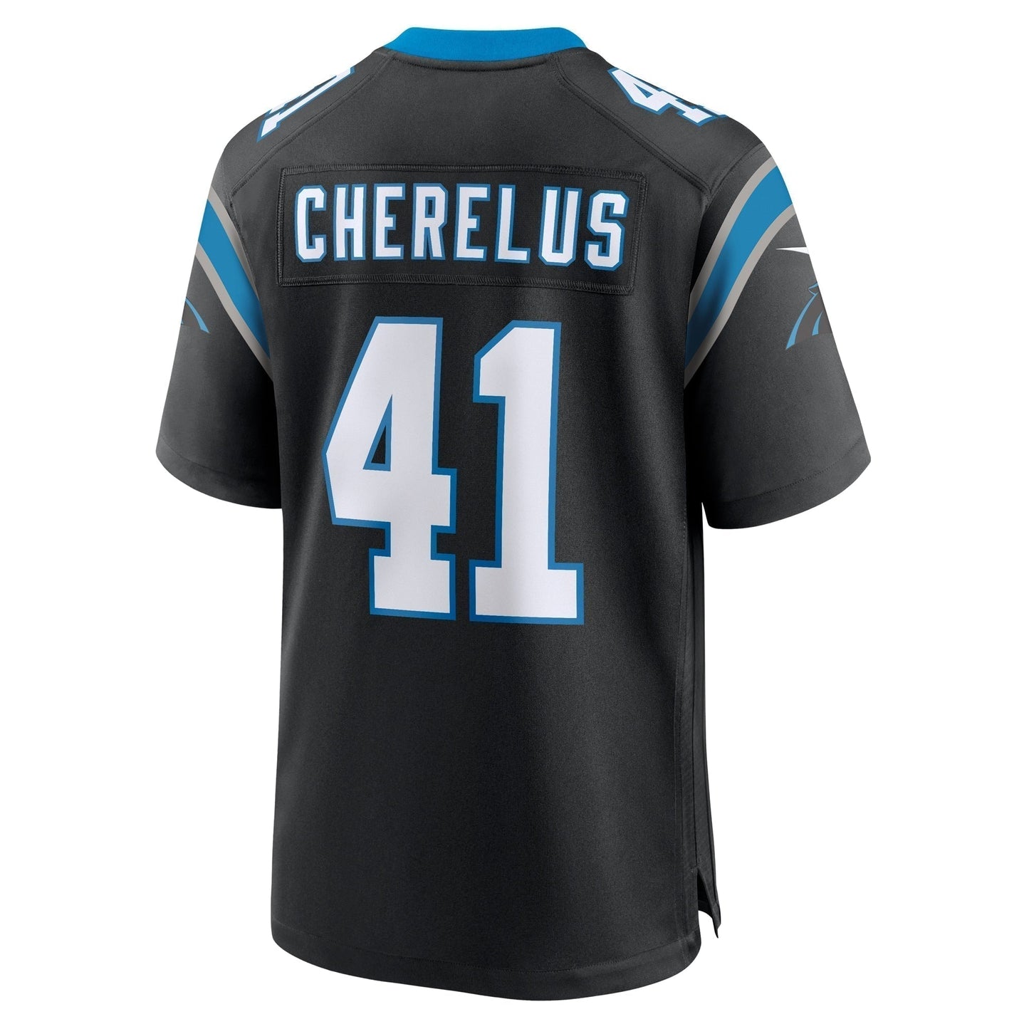 Claudin Cherelus Carolina Panthers Team Game Jersey - Black football jersey product view 3