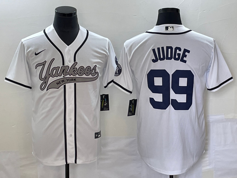Men's New York Yankees Aaron Judge #99 White Player Jersey Joint Edition baseball jersey product view 1