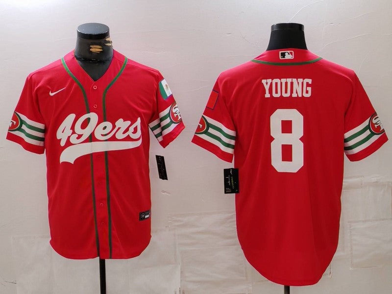 Men's San Francisco 49ers Steve Young Scarlet Player Game Jersey football jersey product view 1
